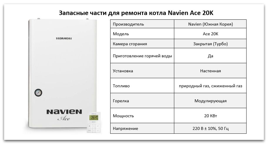 Купить запчасти Navien Ace Coaxial 20K в Барнауле
