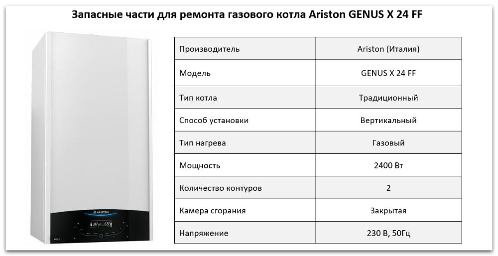 Купить запчасти Ariston GENUS X 24 FF в Барнауле