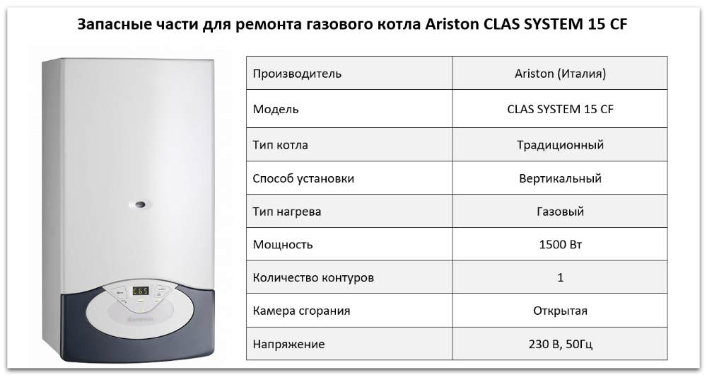 Купить запчасти Ariston CLAS SYSTEM 15 CF в Барнауле
