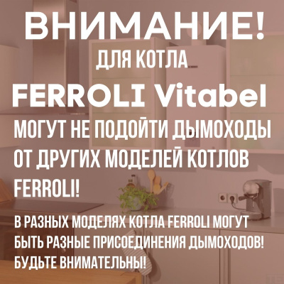 Дымоход для котла FERROLI Vitabel любой мощности, комплект антилед (Китай) (DYMvitabel)
