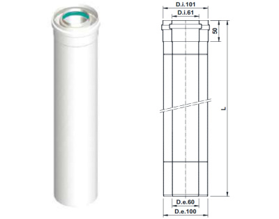 Труба коаксиальная Termica D60/100 1м (COP610)