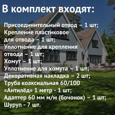 Дымоход для котла VIESSMANN Vitopend 100-W любой мощности, антилед (Россия) (DYMvitopend100WRu)